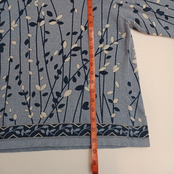 Women's Cathy Daniels Blue Floral Design Blouse Size X-Large - Picture 5 of 6